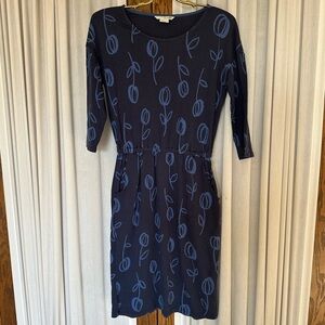Boden Blue Tulip Cotton Blend Shift Dress